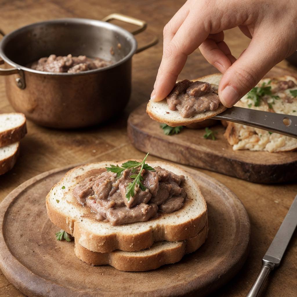 Preparazione dei Crostini in una cucina Toscana